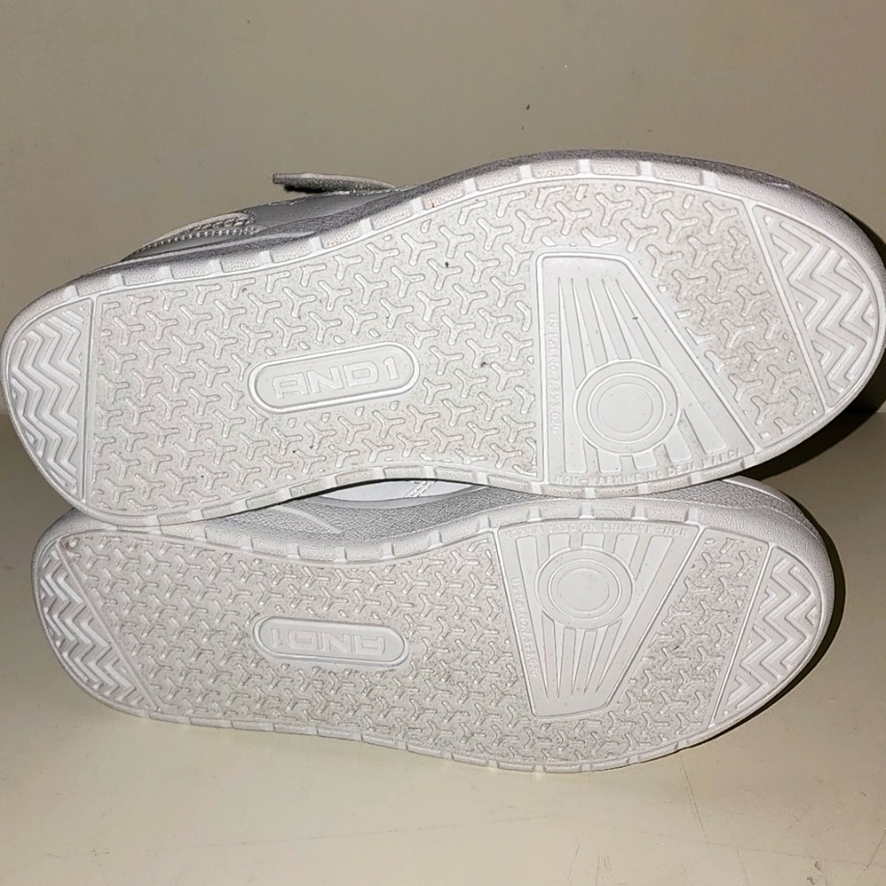 UNISEX AND 1 Platform Velcro White Athletic Sneakers Little-Big Girl Size 6 - Picture 8 of 9